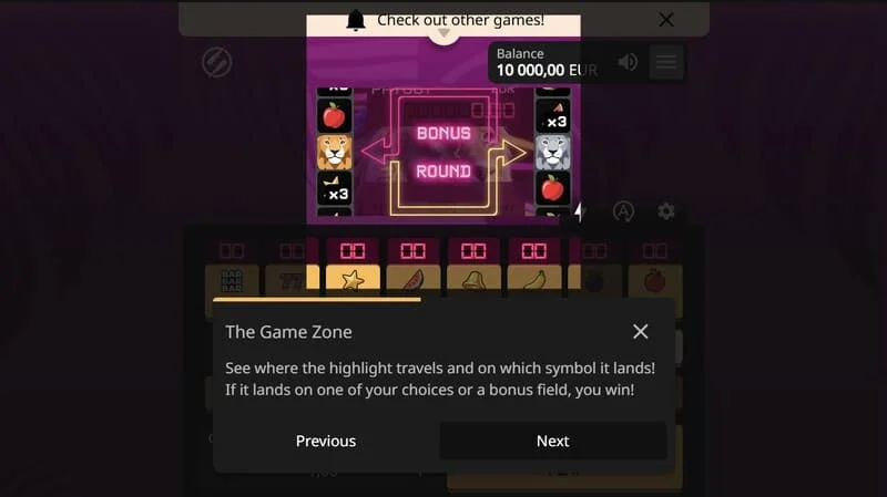 Lion Zama Fruits Bonus Spins - mbledhja e simboleve Scatter dhe aktivizimi i modalitetit special